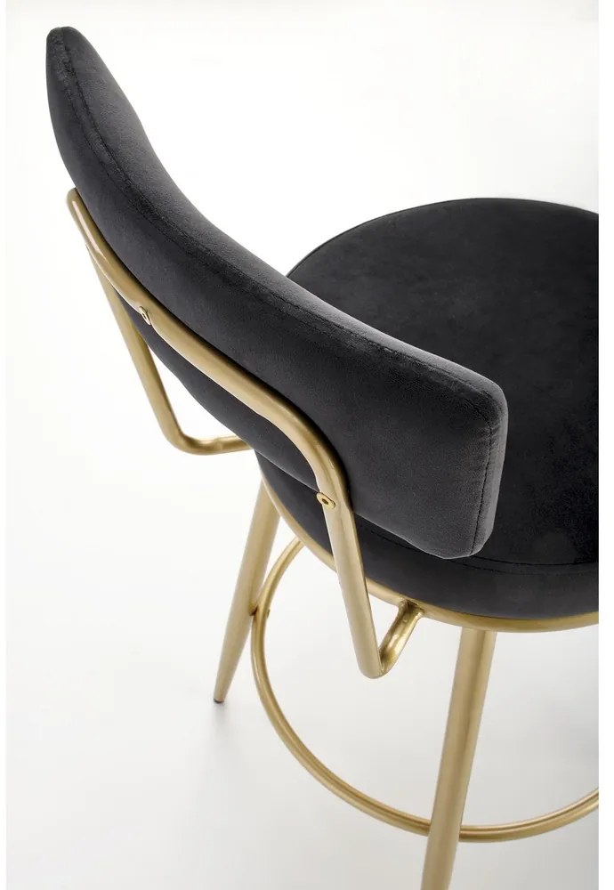 Scaun de bar Burke, negru