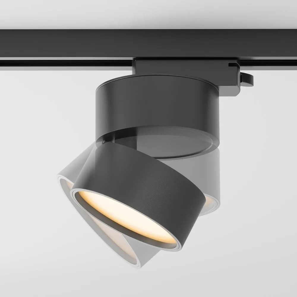 Spot LED, accesoriu pentru sinele monofazate Unity, ONDA 3000K negru