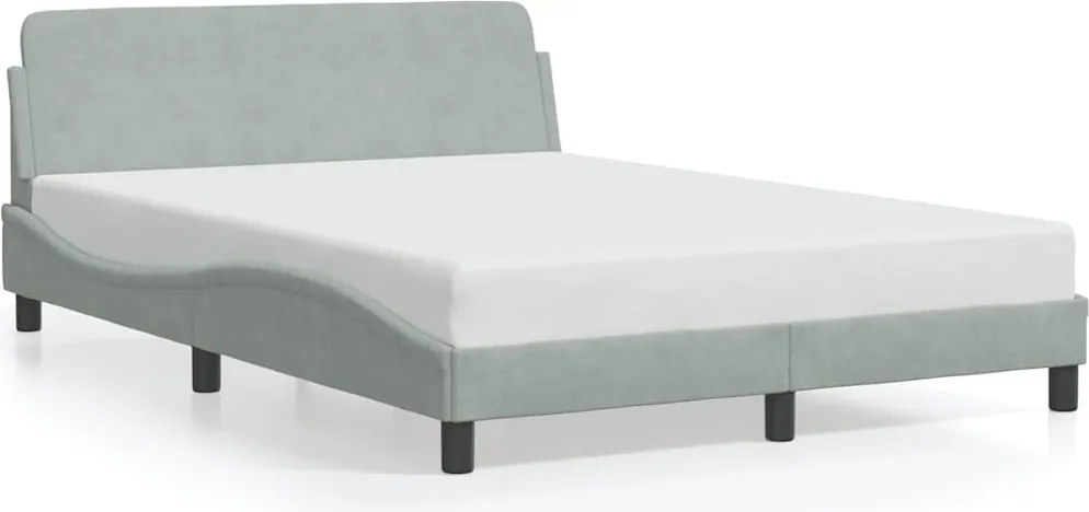 vidaXL Cadru de pat, Dover, gri deschis, 140x200 cm, catifea