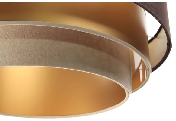 Lustr TRINITI 1xE27/60W/230V pe cablu, maro/auriu/bej