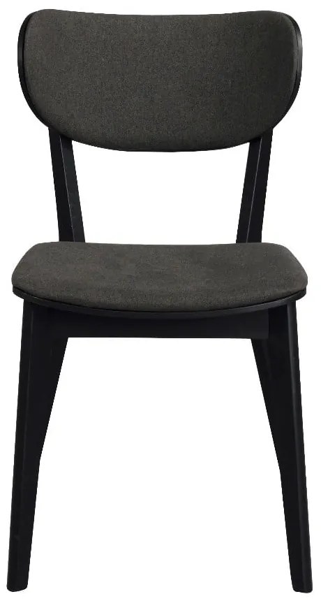 Scaun de dining din lemn de stejar cu șezut gri Rowico Cato, negru