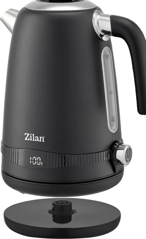 Fierbator electric din Inox Zilan ZLN1001 Negru, digital, 2200 W, 7 niveluri intre 40 - 100 grade celsius
