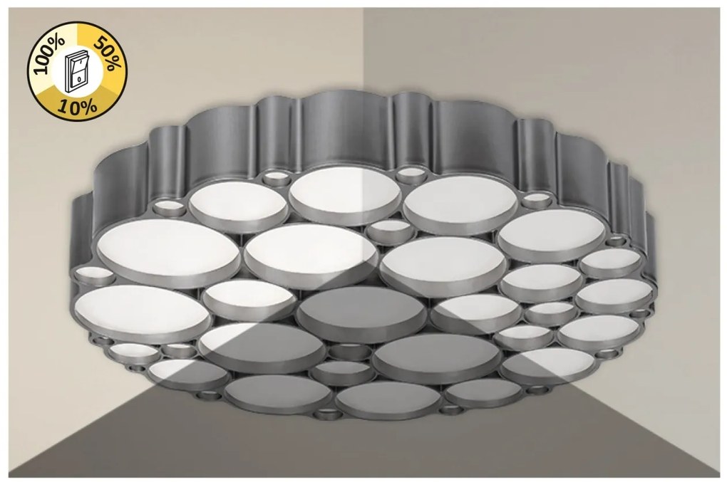 Lustra LED aplicata stil modern Andela 50cm argintie
