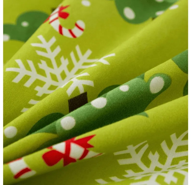 Lenjerie de pat din microfibra CHRISTMAS TREE verde Dimensiune lenjerie de pat: 2 buc 70 x 90 cm | 200 x 220 cm
