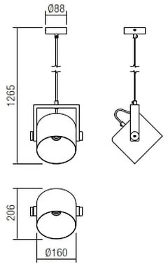 Lustră pe cablu POOH 1xE27/42W/230V fag Redo 01-2402