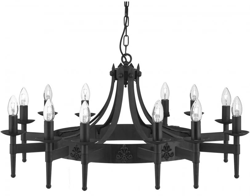 Candelabru stil rustic Cartwheel 12L 24212-12BK SRT