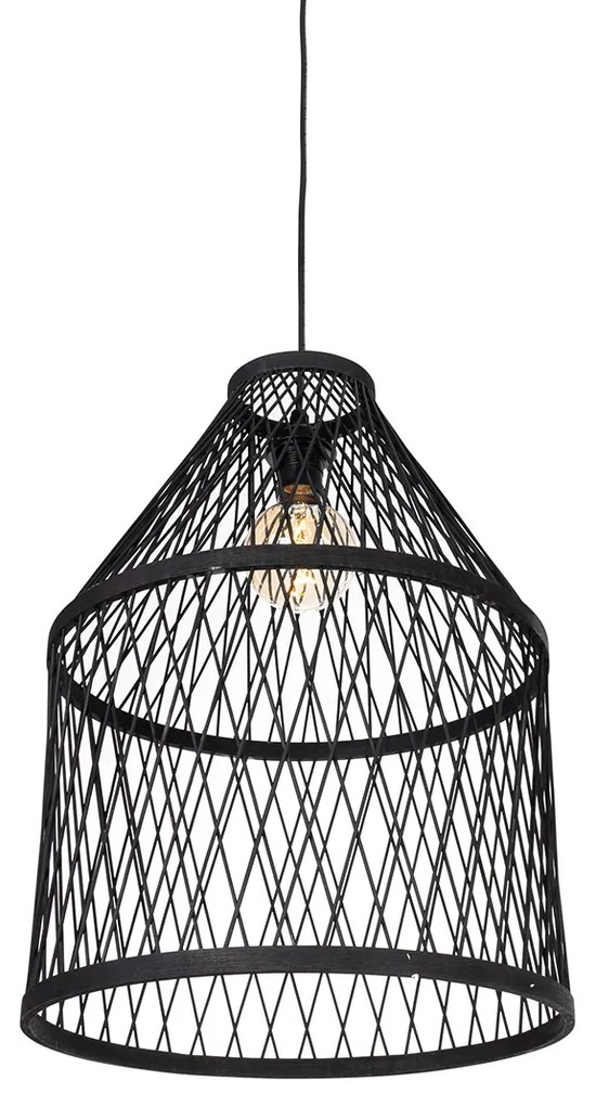 Lampă suspendată inteligentă pentru exterior din ratan negru cu 3 lumini, inclusiv LED - Calamus