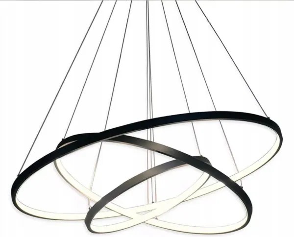 Lustră LED suspendată pe cablu LED/90W/230V Ø 80 cm, neagră