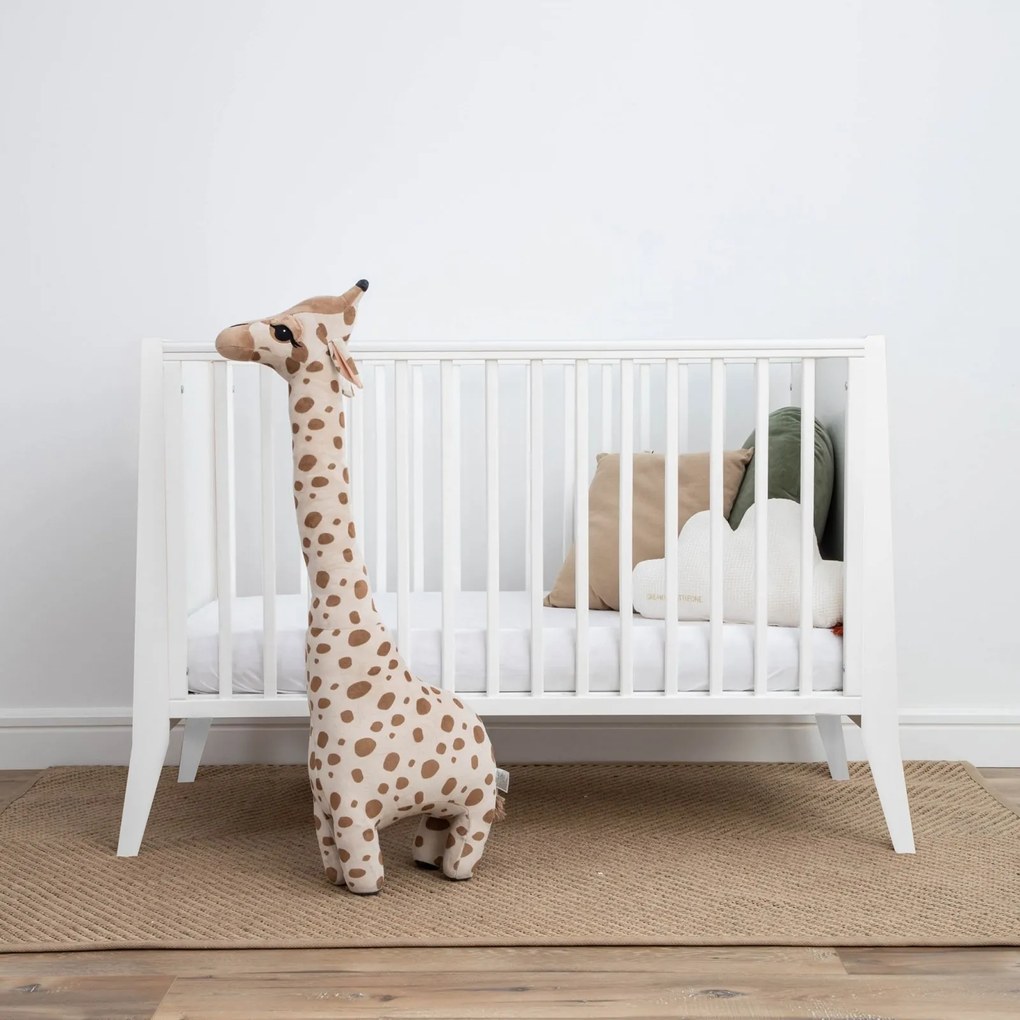Patut din lemn pentru bebe, inaltime saltea reglabila, Slim Alb 120x60 cm
