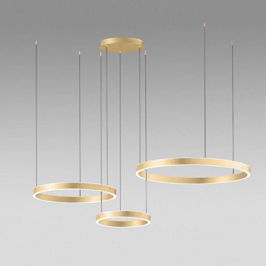 Lustra LED circulara cu 3 inele 80/60/40cm CRISEIDE, alb, negru sau auriu