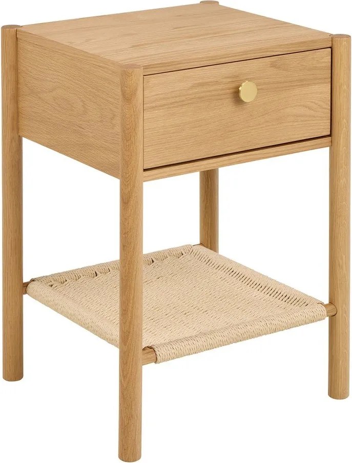 Noptieră în culoare naturală deschisă cu aspect de lemn de stejar Monfort – Actona