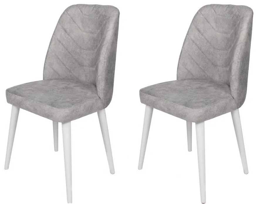 Set de scaune de sufragerie Dallas Grey and White,2 buc.