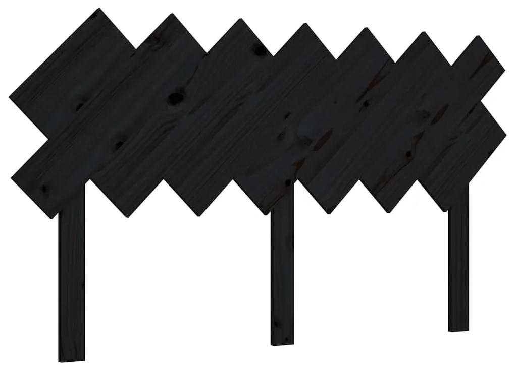 Tablie de pat, negru, 141x3x80,5 cm, lemn masiv de pin Negru, 141 x 3 x 80.5 cm, 1