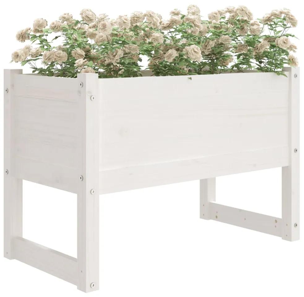 Jardiniera, alb, 78x40x52 cm, lemn masiv de pin