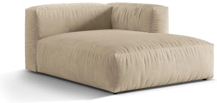 Modul pentru canapea modulară bej cu tapițerie din catifea (cu colț pe partea dreaptă) Martina – Micadoni