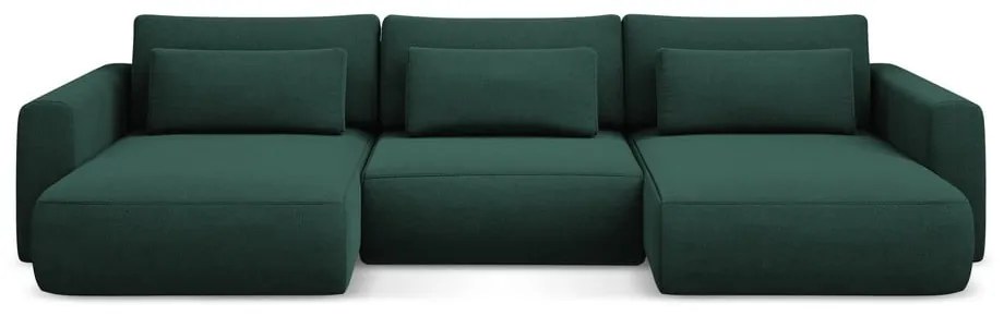 Colțar verde extensibil/cu spațiu de depozitare (în formă de "U") Kapua – Makamii