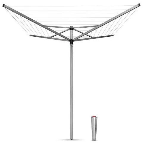 Resigilat: Suport pentru uscator de rufe exterior Brabantia 90300212, Ø45mm, Metal galvanizat, In pamant sau beton, Inox