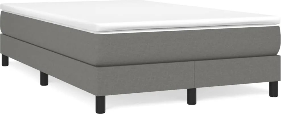 vidaXL Pat box spring cu saltea, gri închis, 120x200 cm, textil
