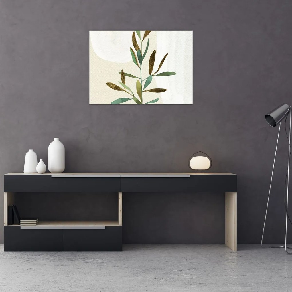 Tablou pe sticlă - Acuarelă ramură N⁰2 (70x50 cm)