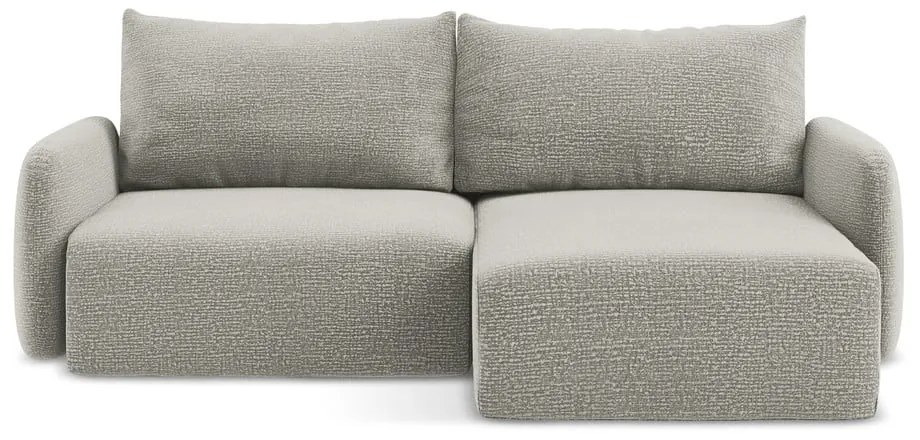 Colțar gri deschis extensibil/cu spațiu de depozitare (cu colț pe partea dreaptă) Kalena – Makamii