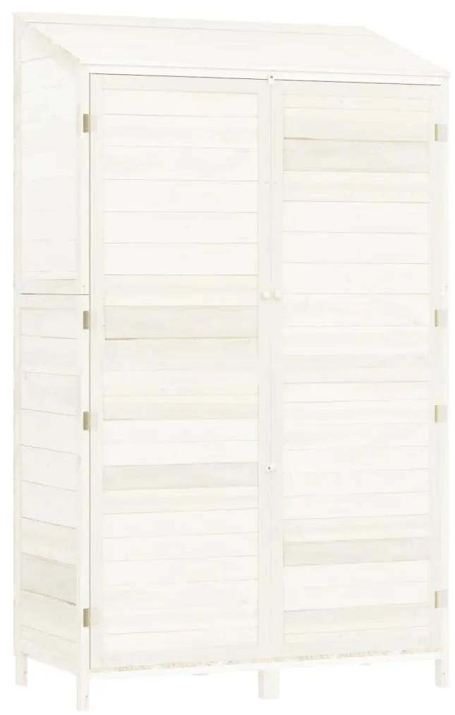 Sopron de gradina, alb, 102x52x174,5 cm, lemn masiv de brad Alb, 102 x 52 x 174.5 cm