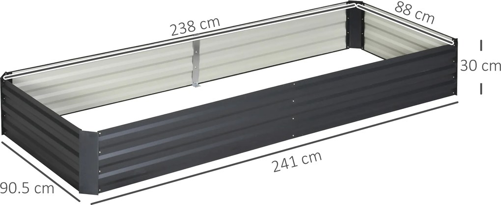 Outsunny Pat de Grădină Înălțat pentru Exterior, Gri | Aosom Romania