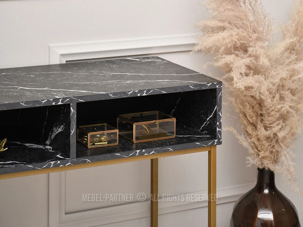 Măsuță consolă Frey (negru + auriu). Promo -20%. 1110804