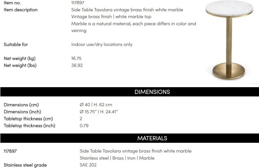 Masuta auxiliara design LUX Tavolara