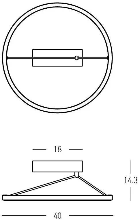 Plafoniera LED, Design Circular, 26W 3000K BRASS ZB-2564