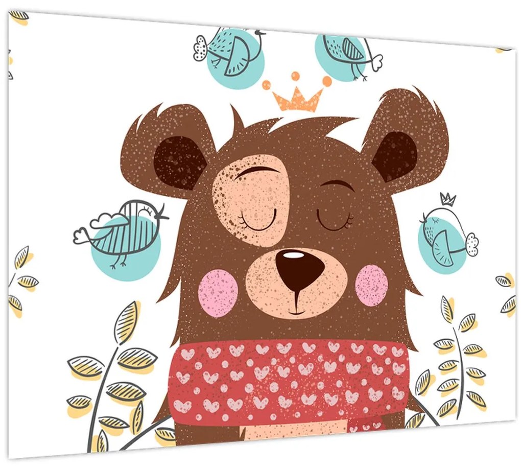 Tablou - Ursulețul cu păsărele (70x50 cm)