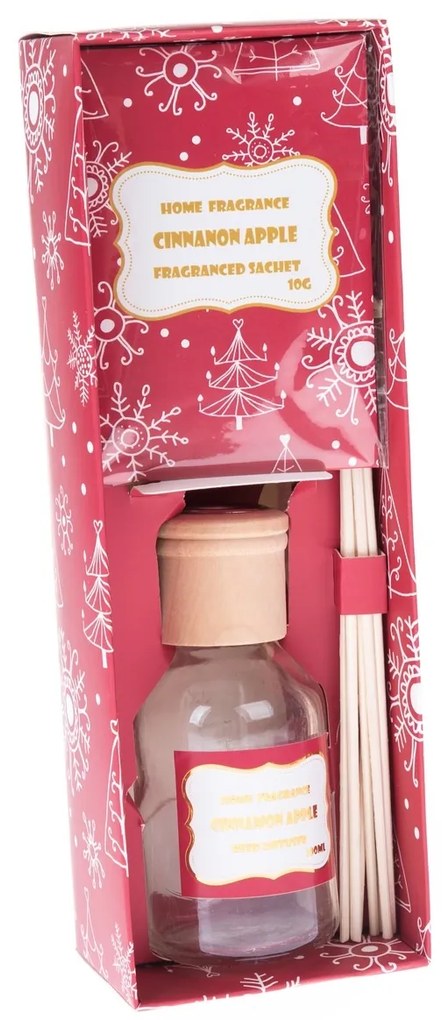 Set cadou Difuzor de parfum scorțișoară și măr +plic de parfum, 8,4 x 24,6 x 6,2 cm