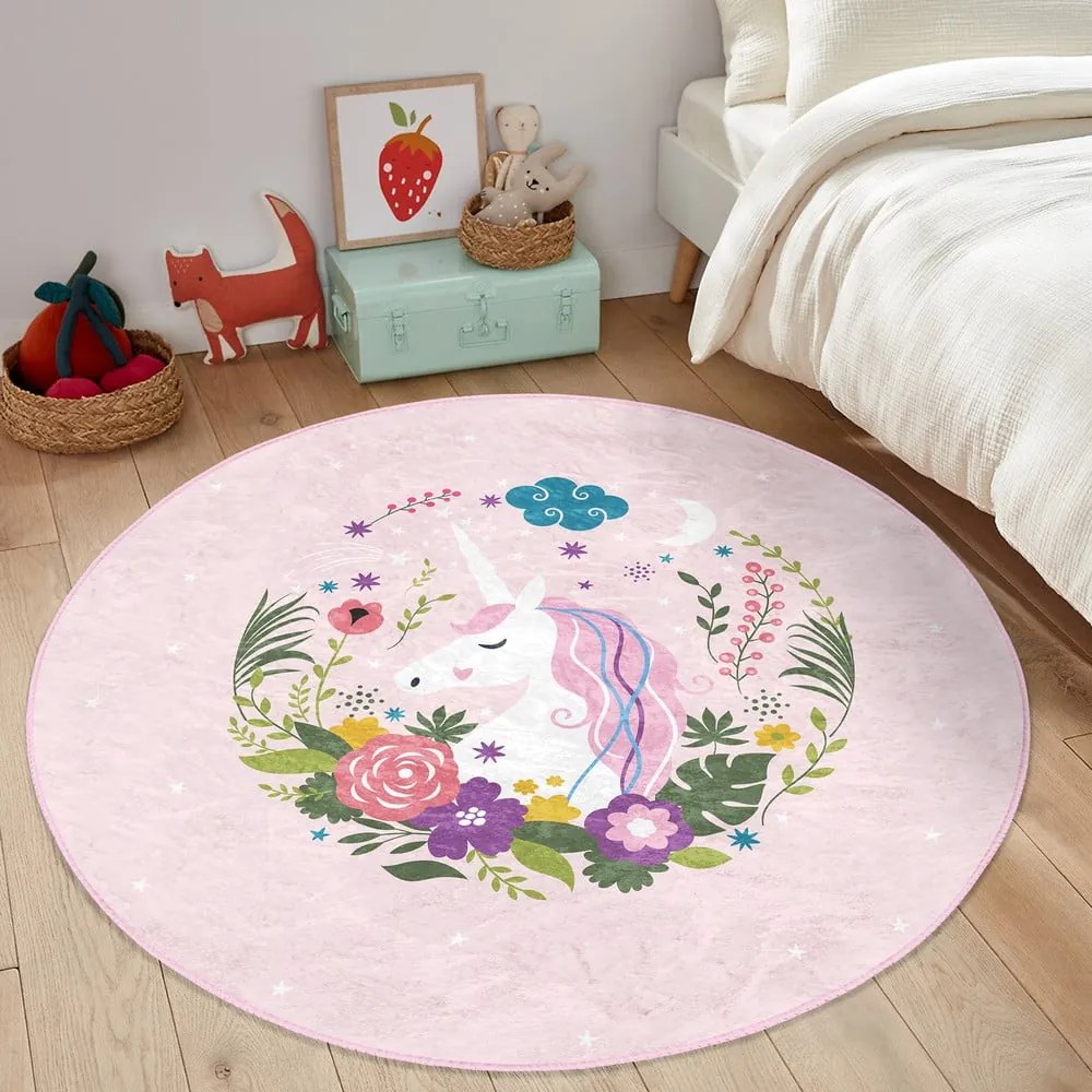 Covor pentru copii roz ø 100 cm Comfort – Mila Home