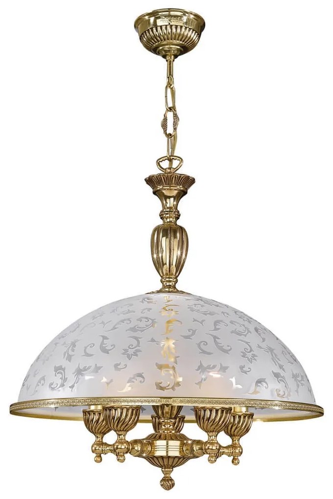 Lustra design clasic din alama si sticla 6202