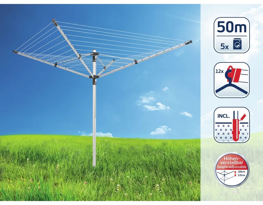 Uscător de rufe Leifheit LinoPush 500 pentruexterior 85360