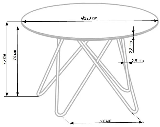 Masa Bonello marmura gri - d120xh76 cm