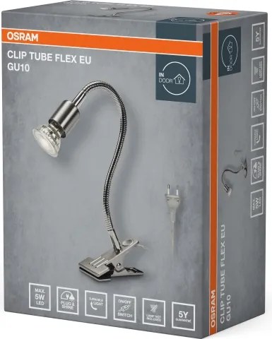 Osram - Lampă cu clemă CLIP TUBE FLEX 1xGU10/5W/230V crom mat