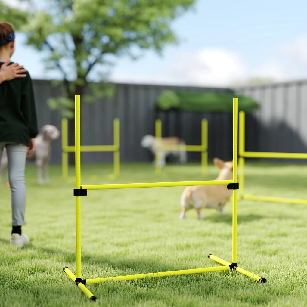 PawHut set din 4 obstacole pentru caini reglabile pe inaltime, 99x71x95, albastru | Aosom Romania