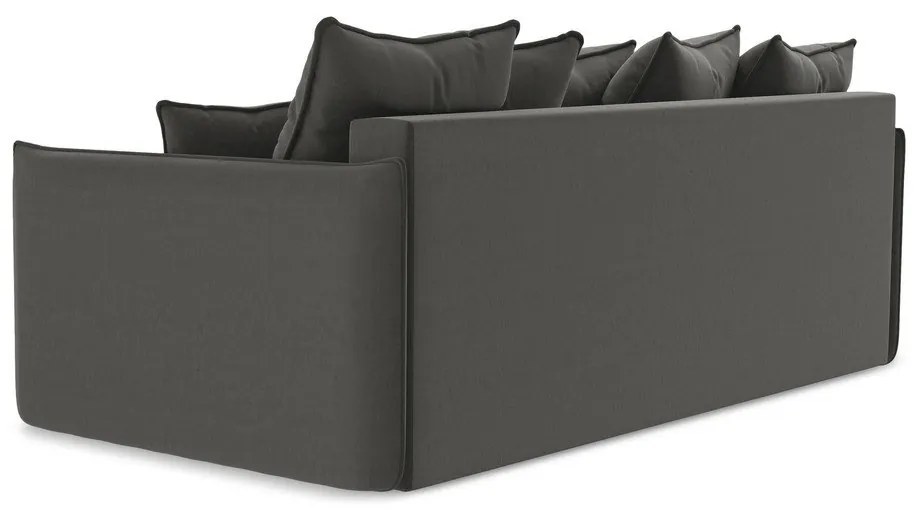 Canapea gri închis extensibilă/cu spațiu de depozitare cu tapițerie din catifea 225 cm Hula – Makamii