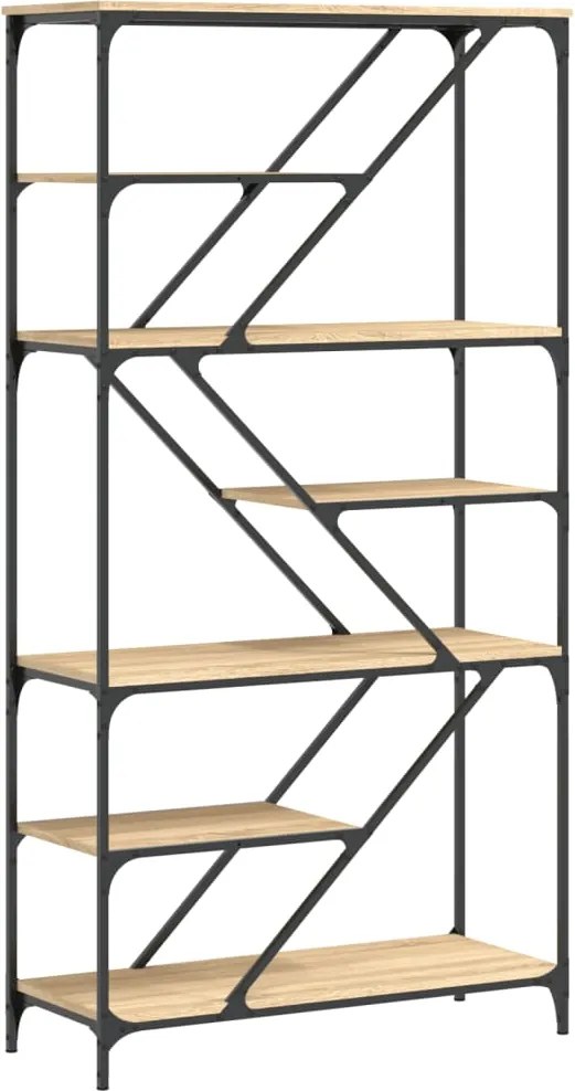 vidaXL Raft de cărți stejar sonoma 91x36x176 cm lemn prelucrat și oțel