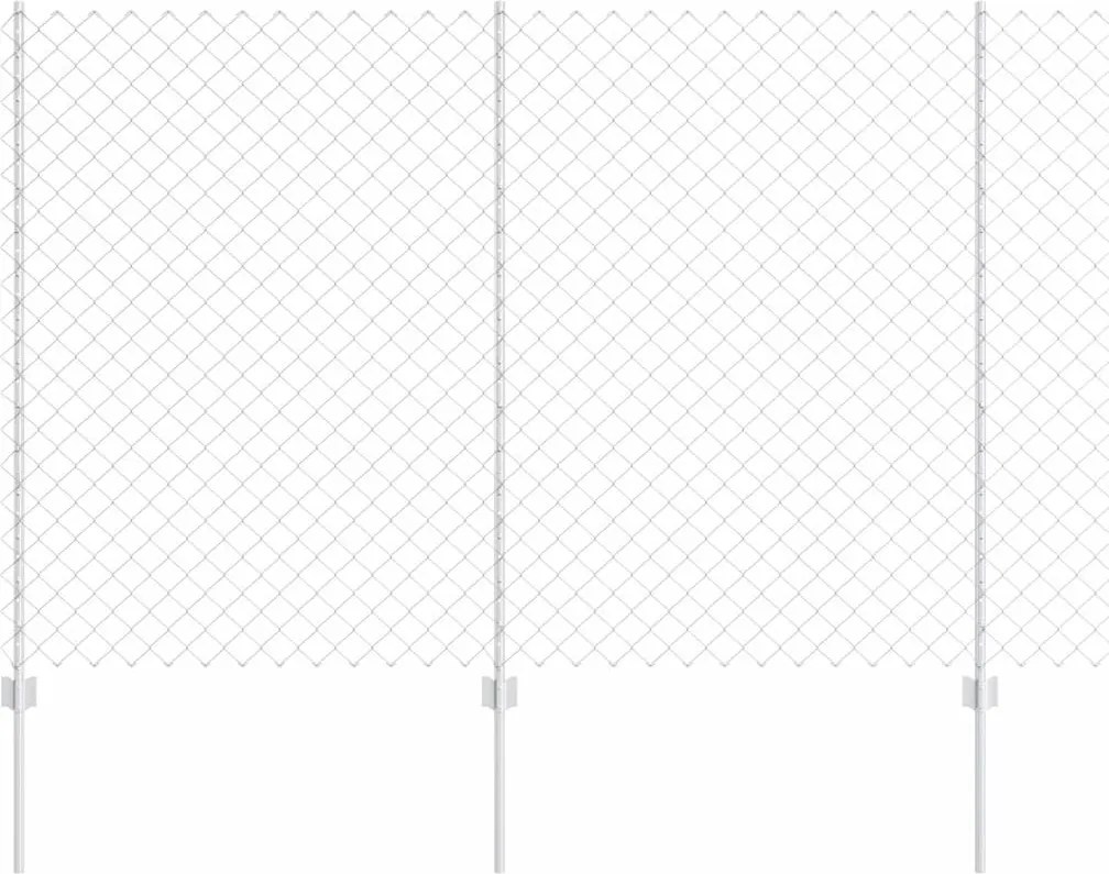 vidaXL Gard cu Stâlp Argintiu 1,5 x 10 m Oțel