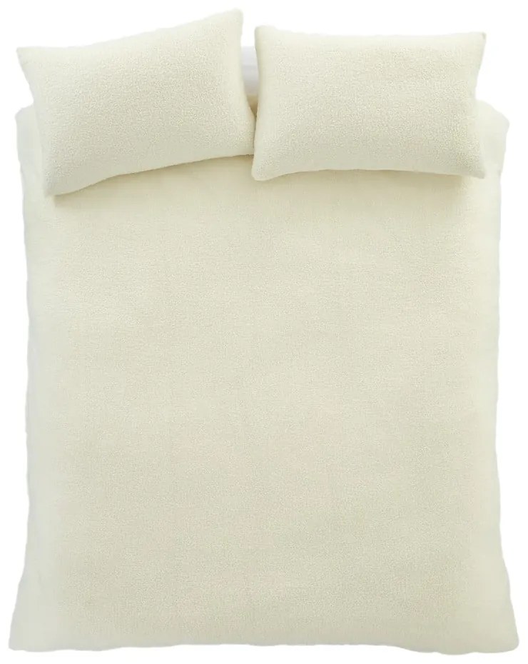 Lenjerie de pat crem din țesătură bouclé pentru pat dublu 200x200 cm Cosy – Catherine Lansfield