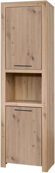 Dulap JANEZ – 58x40x200 cm – Stejar Artisan / Negru