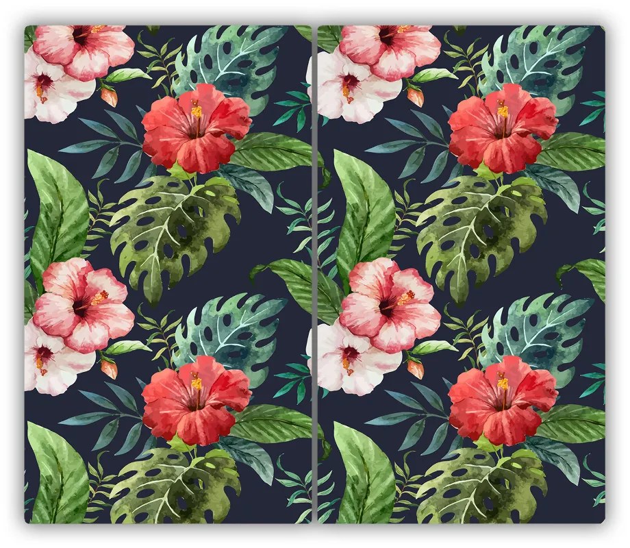 Tocator din sticla Flori tropicale