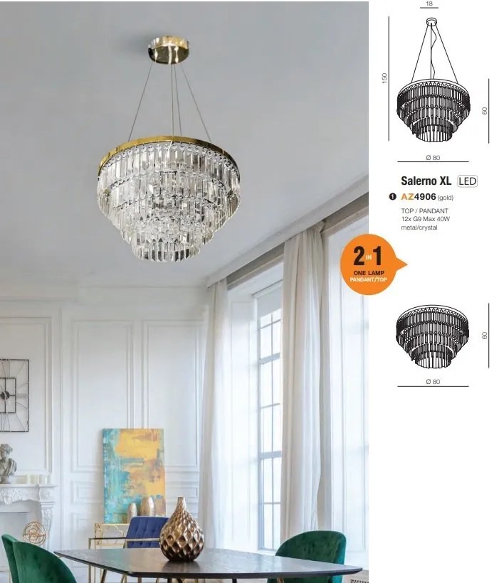 Lustra moderna 2 in 1 design elegant SALERNO XL GO