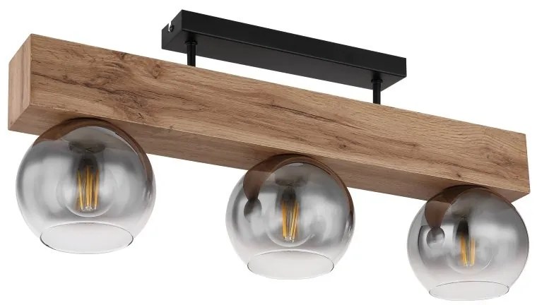 Plafoniera cu 3 surse de iluminat design modern Moitas negru, maro