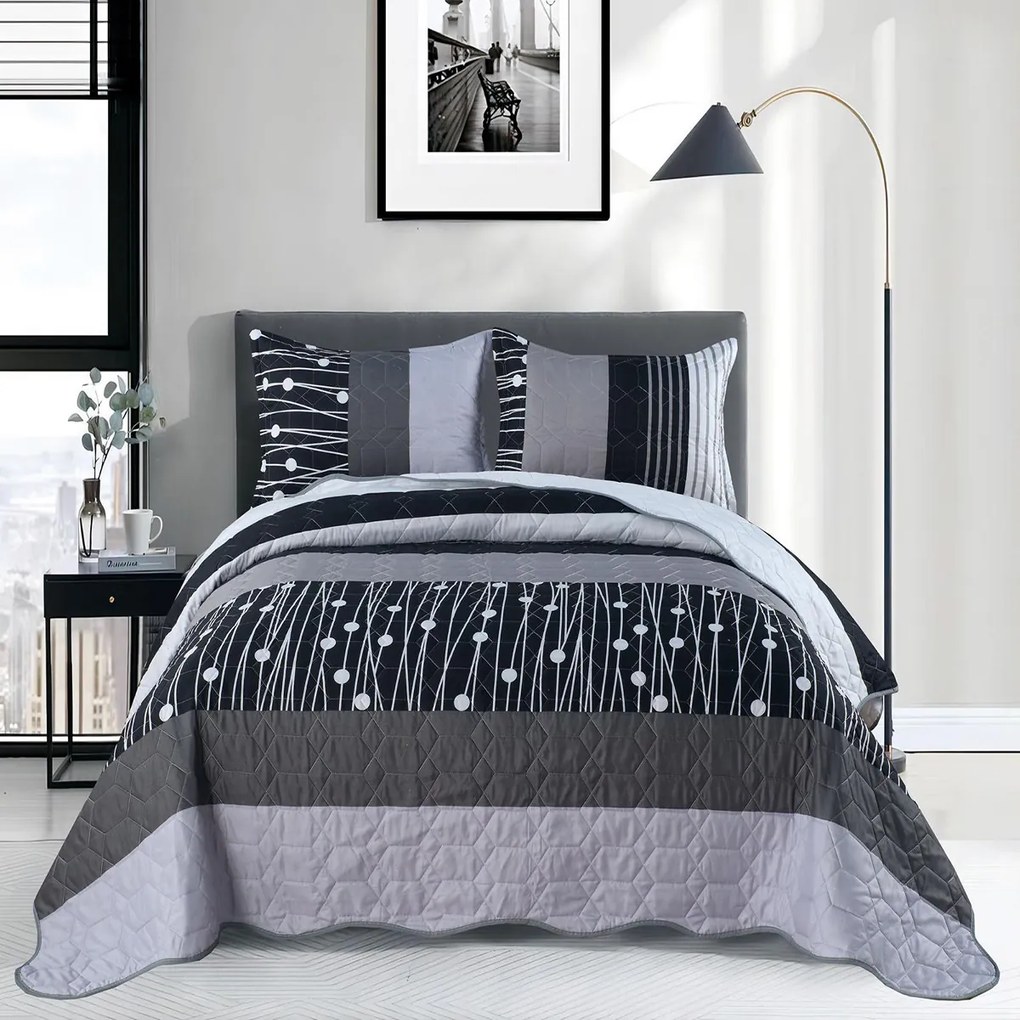 Cuvertura poliester cu model, 3 piese, 220x240 cm, CS03