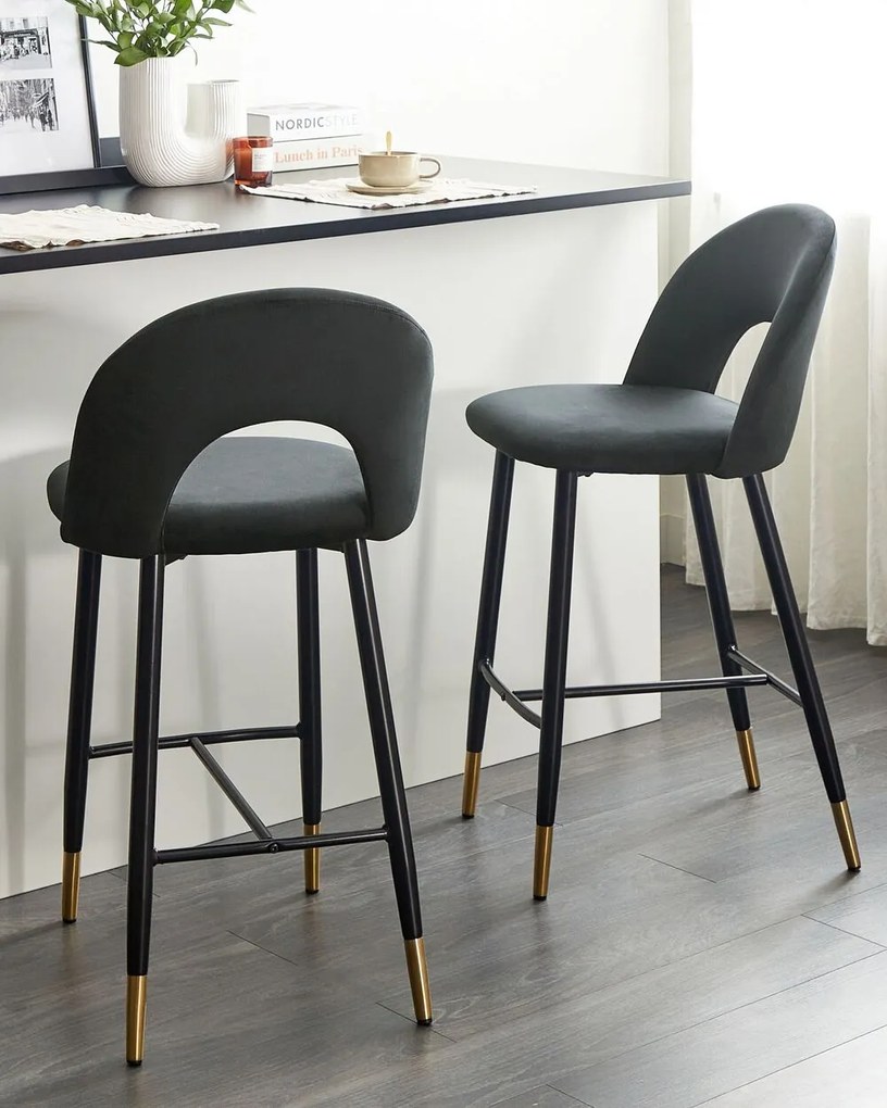 Set 2 buc scaun tip bar Fabian (negru). 1078840