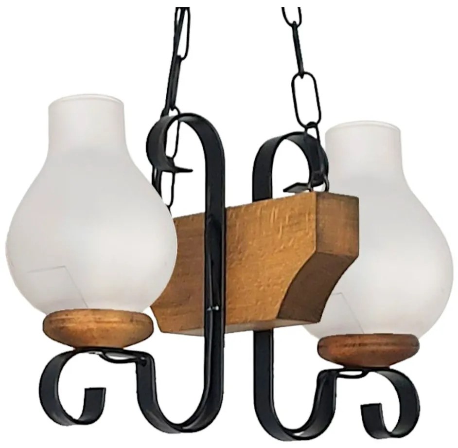 Candelabru rustic fabricat manual din lemn 2 brate Vela WOOD-VE-SP2
