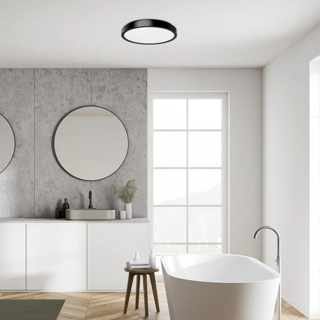 Plafoniera LED baie IP44 Samira negru/alb