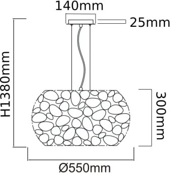 Open Design OR80162 - Lustru suspendat pe cablu CARERA, 6xG9/7W/230V, Ø 55 cm, crom lucios